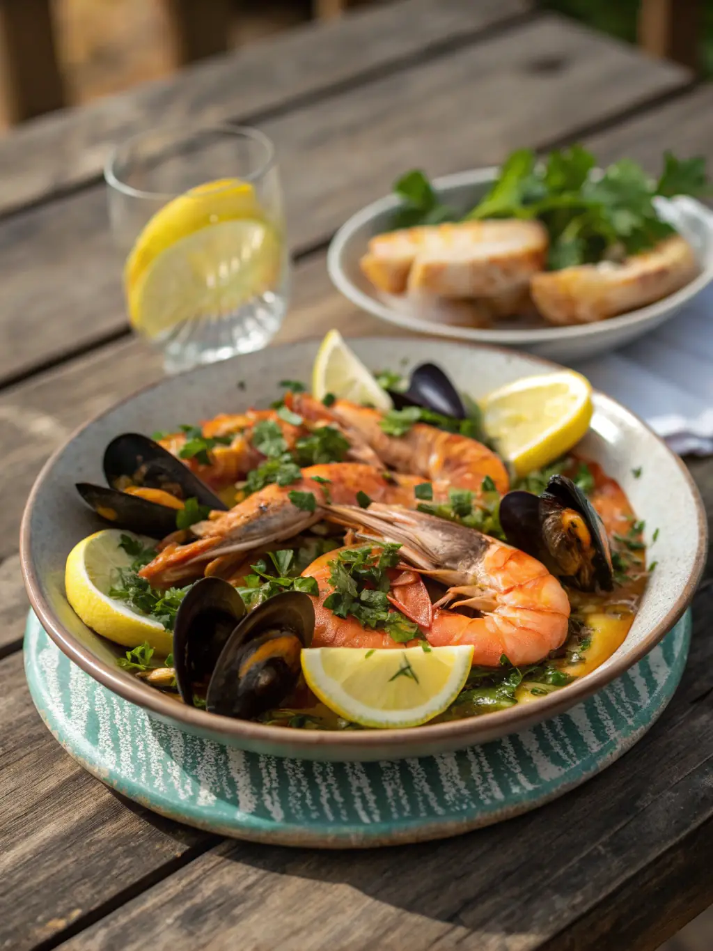 A beautifully plated Moqueca Capixaba, a seafood stew from Espírito Santo, Brazil, featuring fresh fish, tomatoes, onions, and cilantro, simmered in a clay pot, emphasizing the region's coastal cuisine.